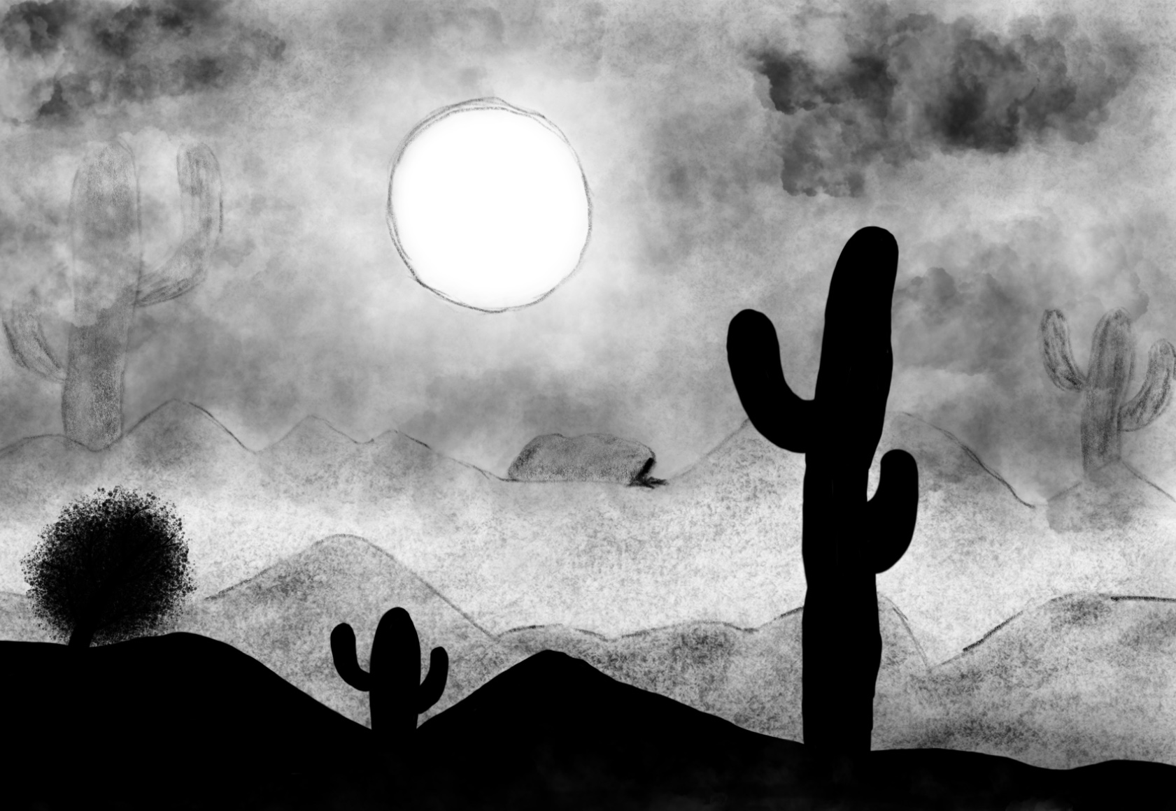 Desert Landscape Sketch