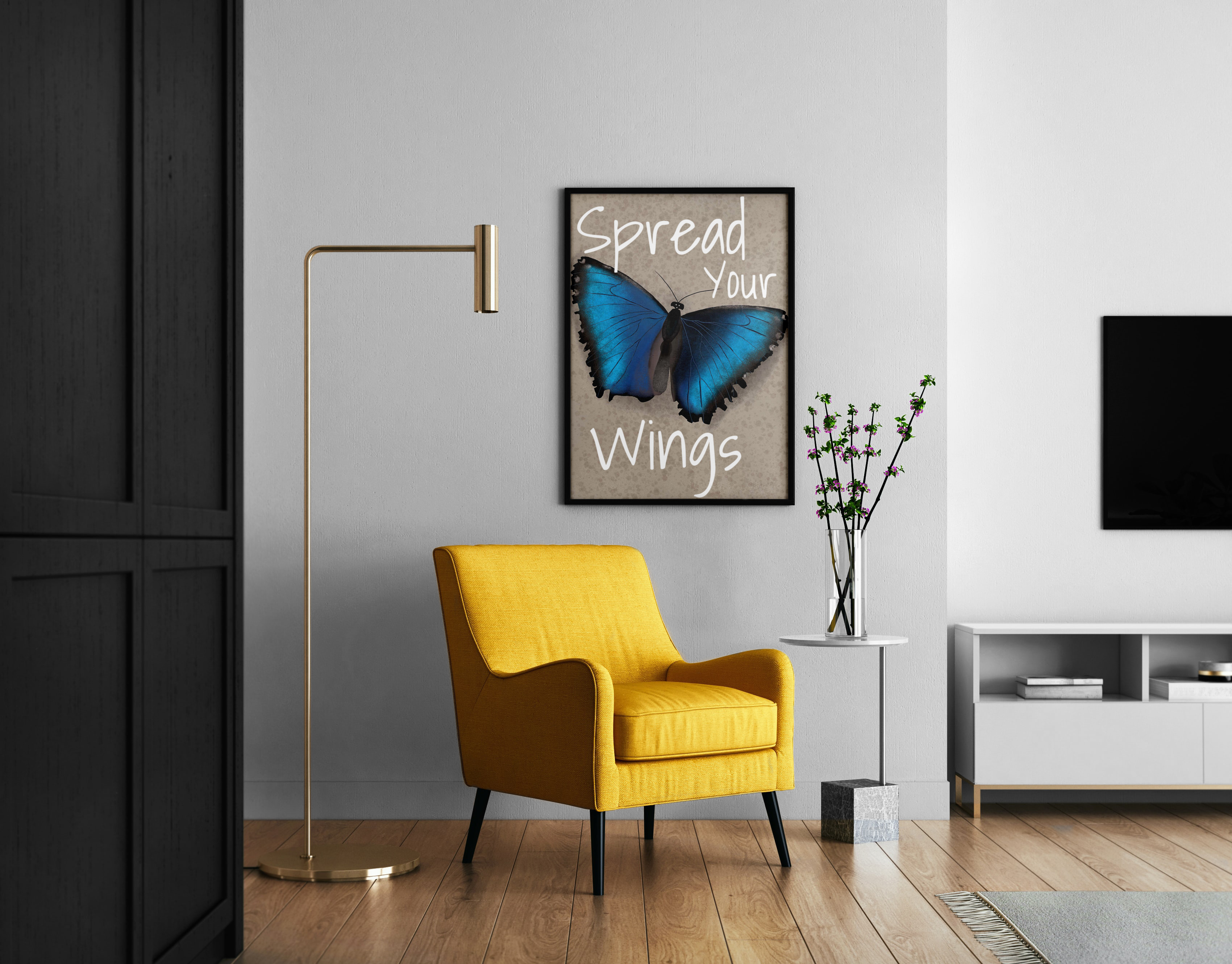 Blue Butterfly Mockup