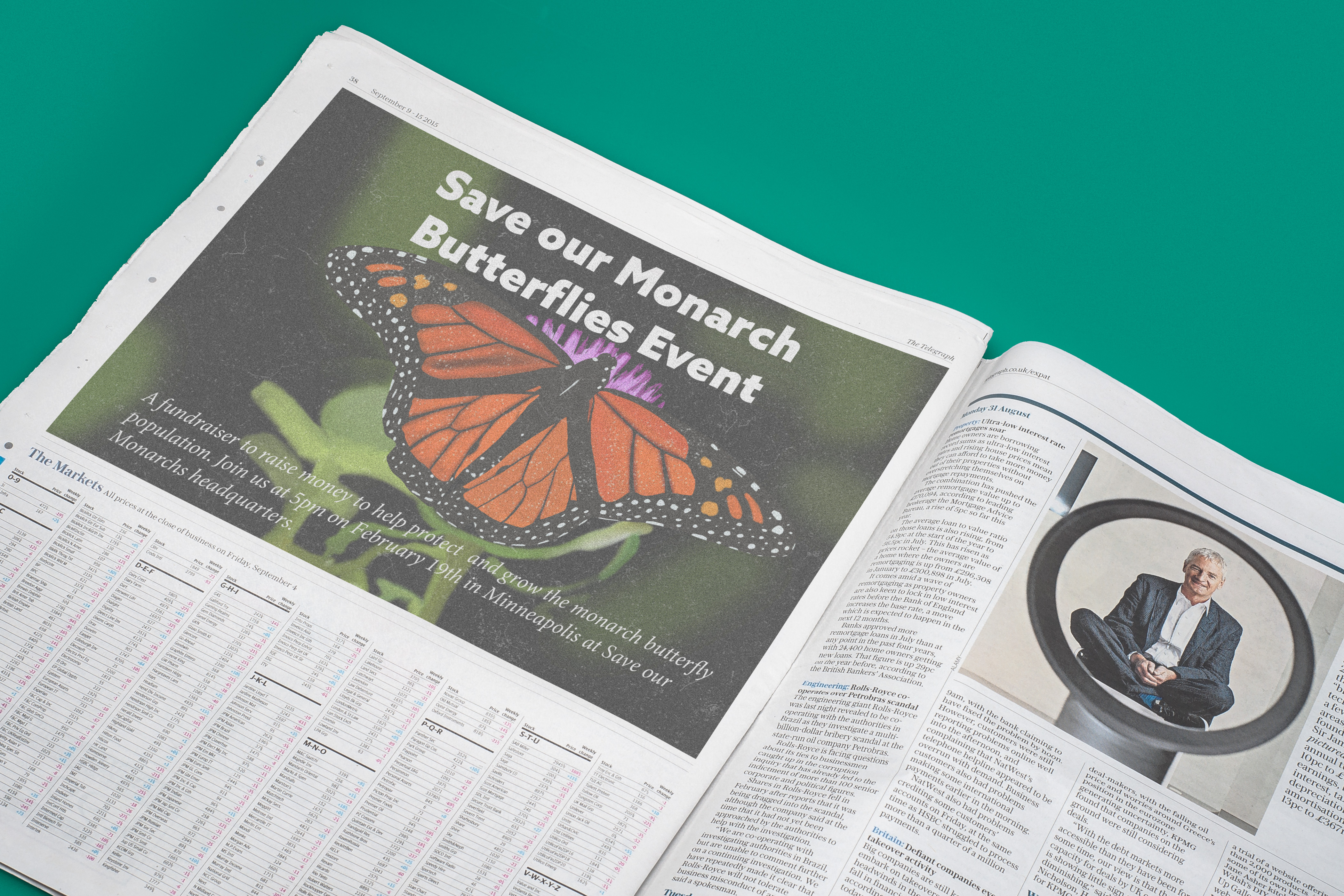 Monarch Butterfly Newspaper AD