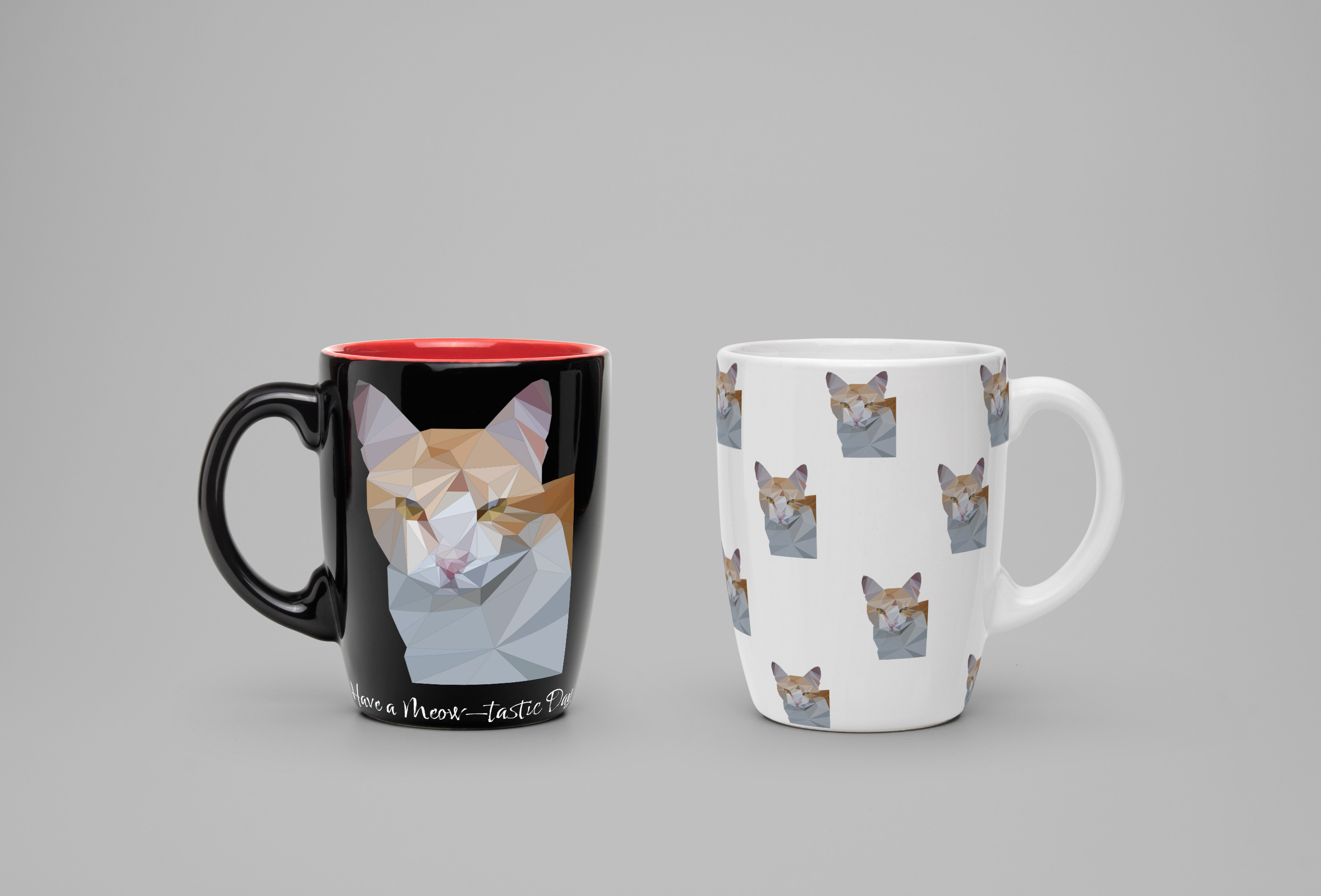 Cat Low Poly Mugs