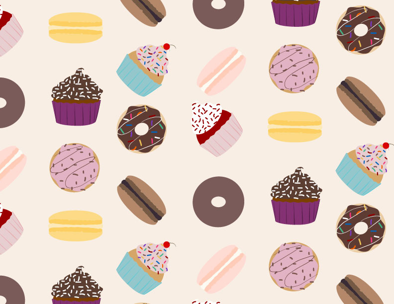 Food Pattern Illustration Roughs