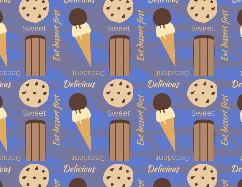 Food Pattern Illustration Roughs