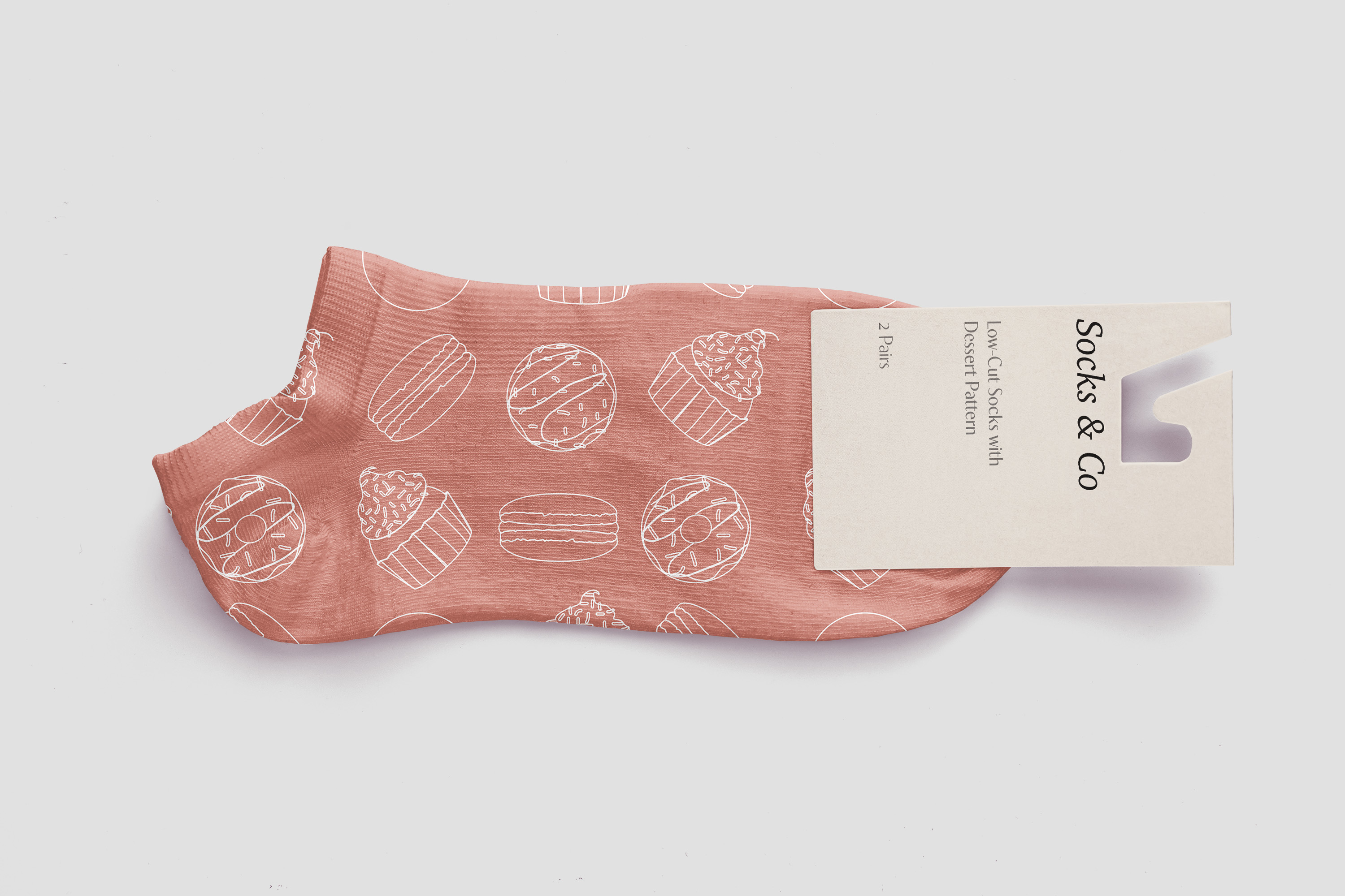 Food Pattern Illustration Sock Mockup