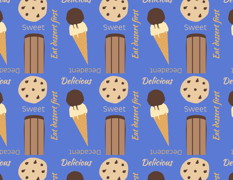 Food Pattern Illustration Roughs