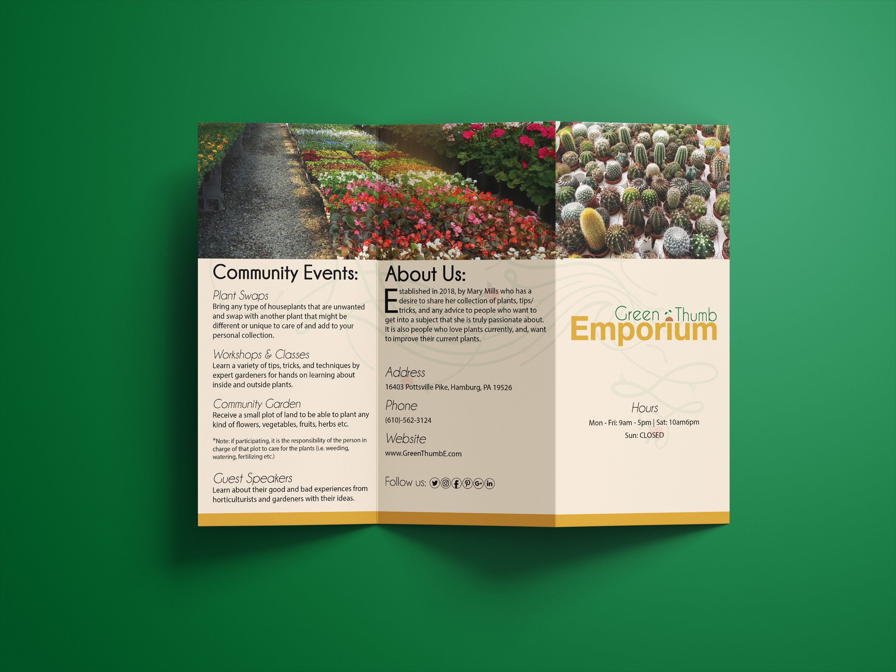 Green Thumb Emporium Brochure Mockup