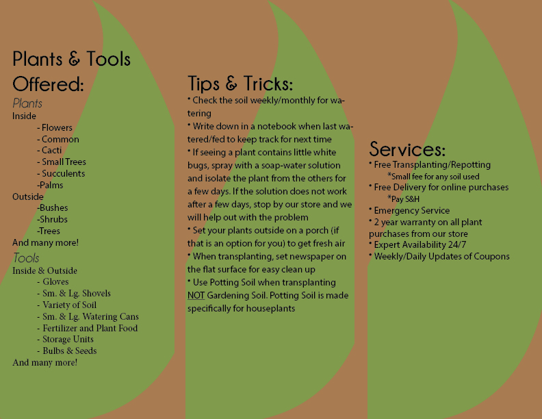 Green Thumb Emporium Brochure Roughs