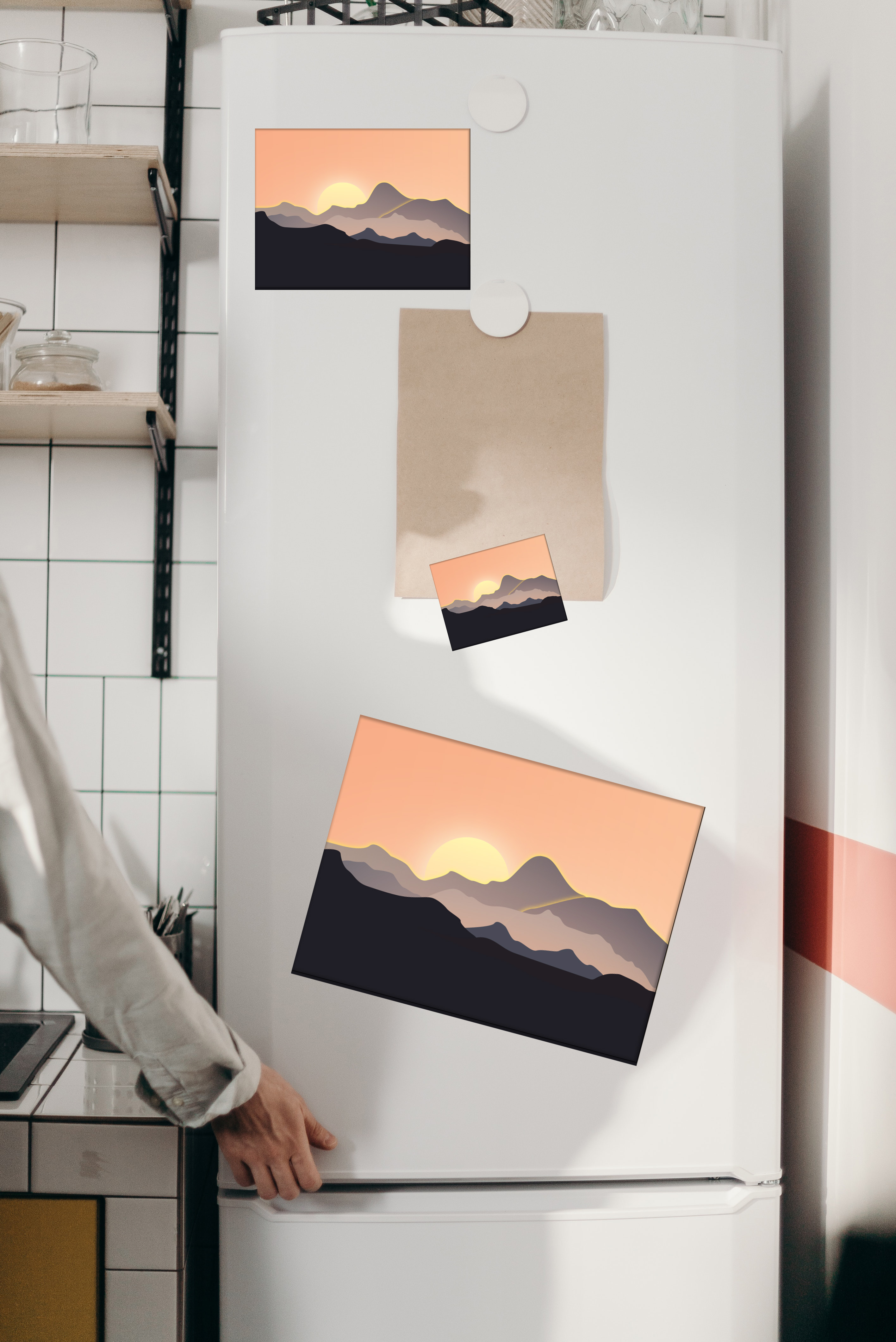 Mountain Landscape Sunrise Magnets