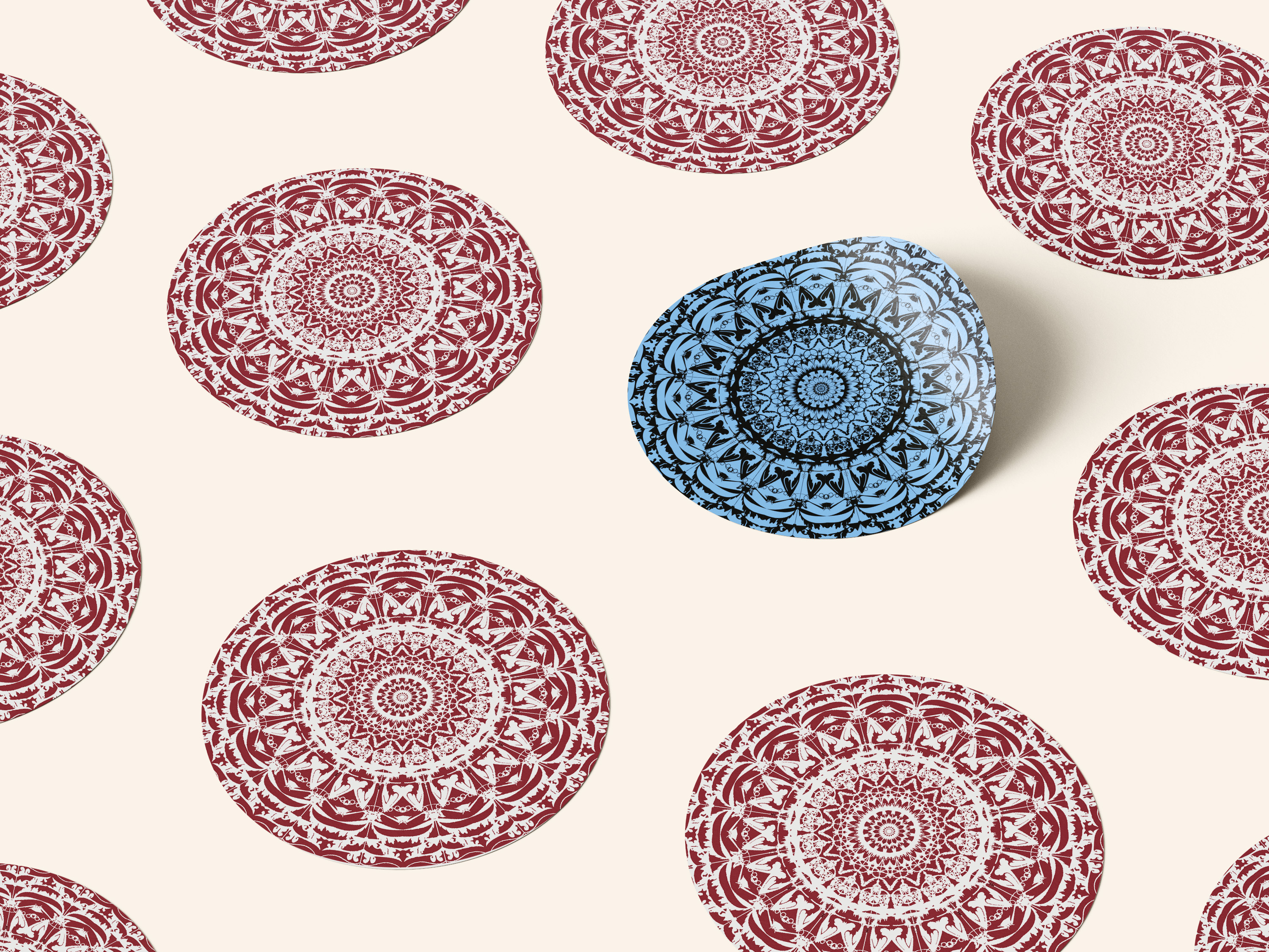 Mandala Group Sticker Mockup