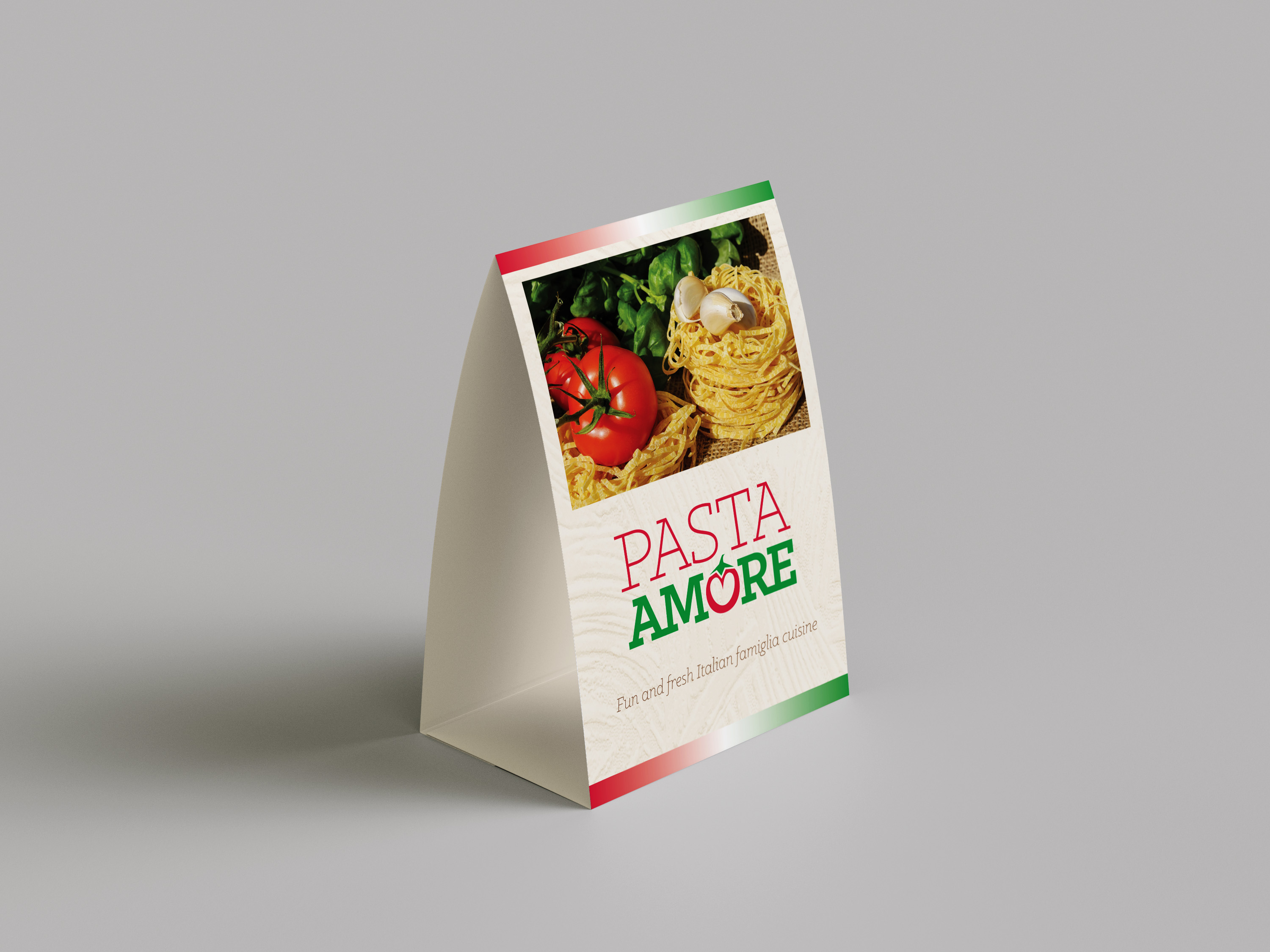 Pasta Amore Table Tent Mockup