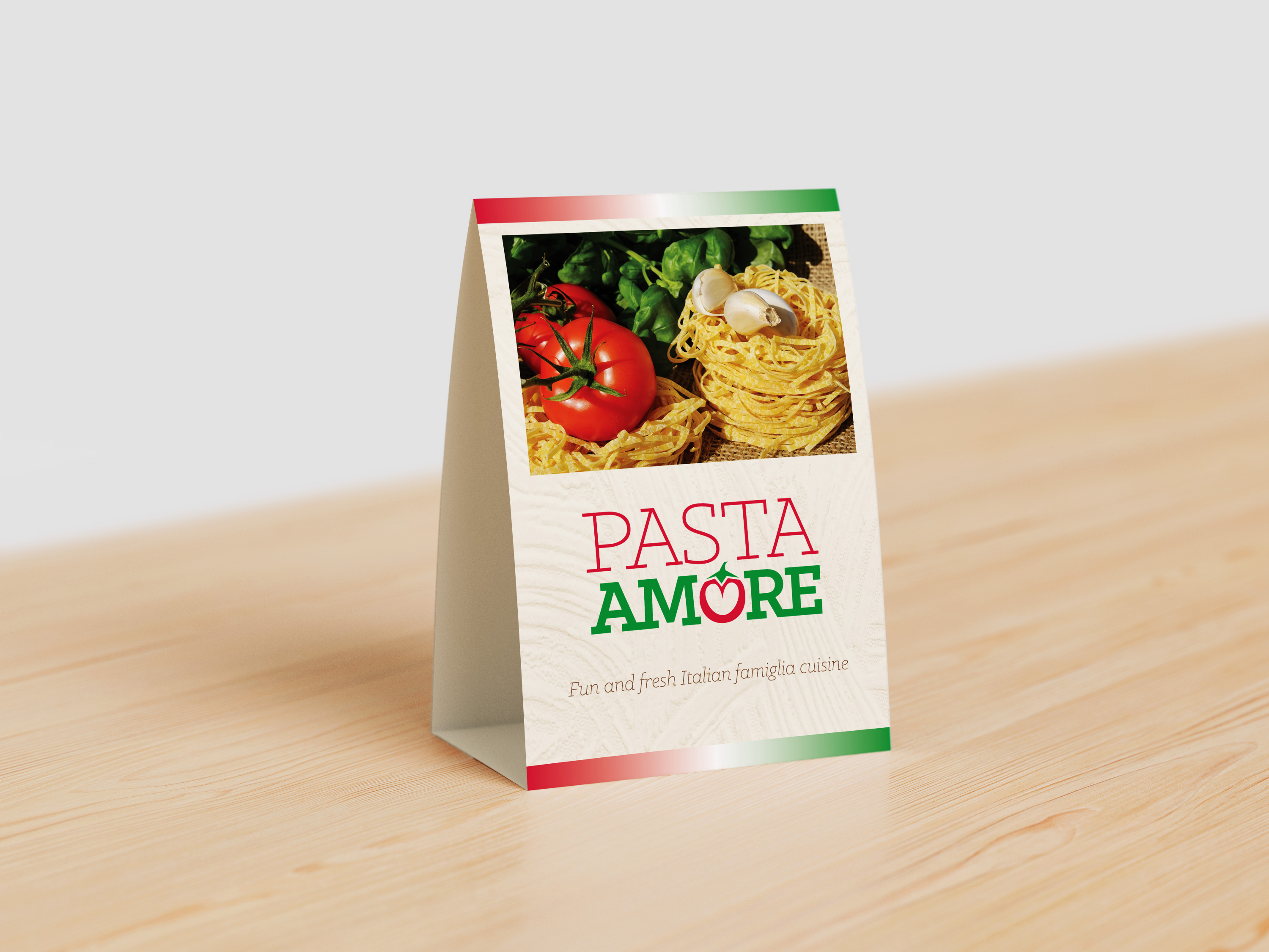 Pasta Amore Table Tent Mockup