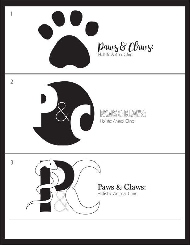 Paws and Claws Logo Roughs