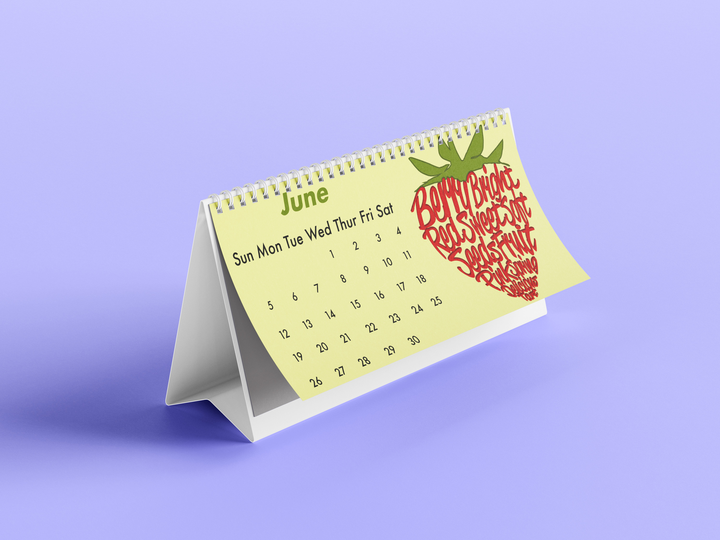 Typography Portrait Calendar