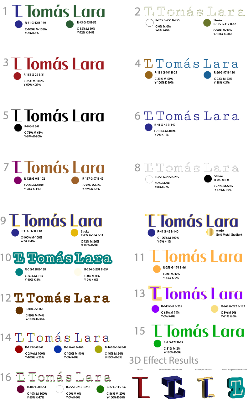 Tomas Lara Logo Roughs/Color Study